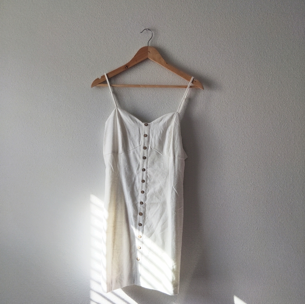 Anthropologie Moon River White Button-Down Dress